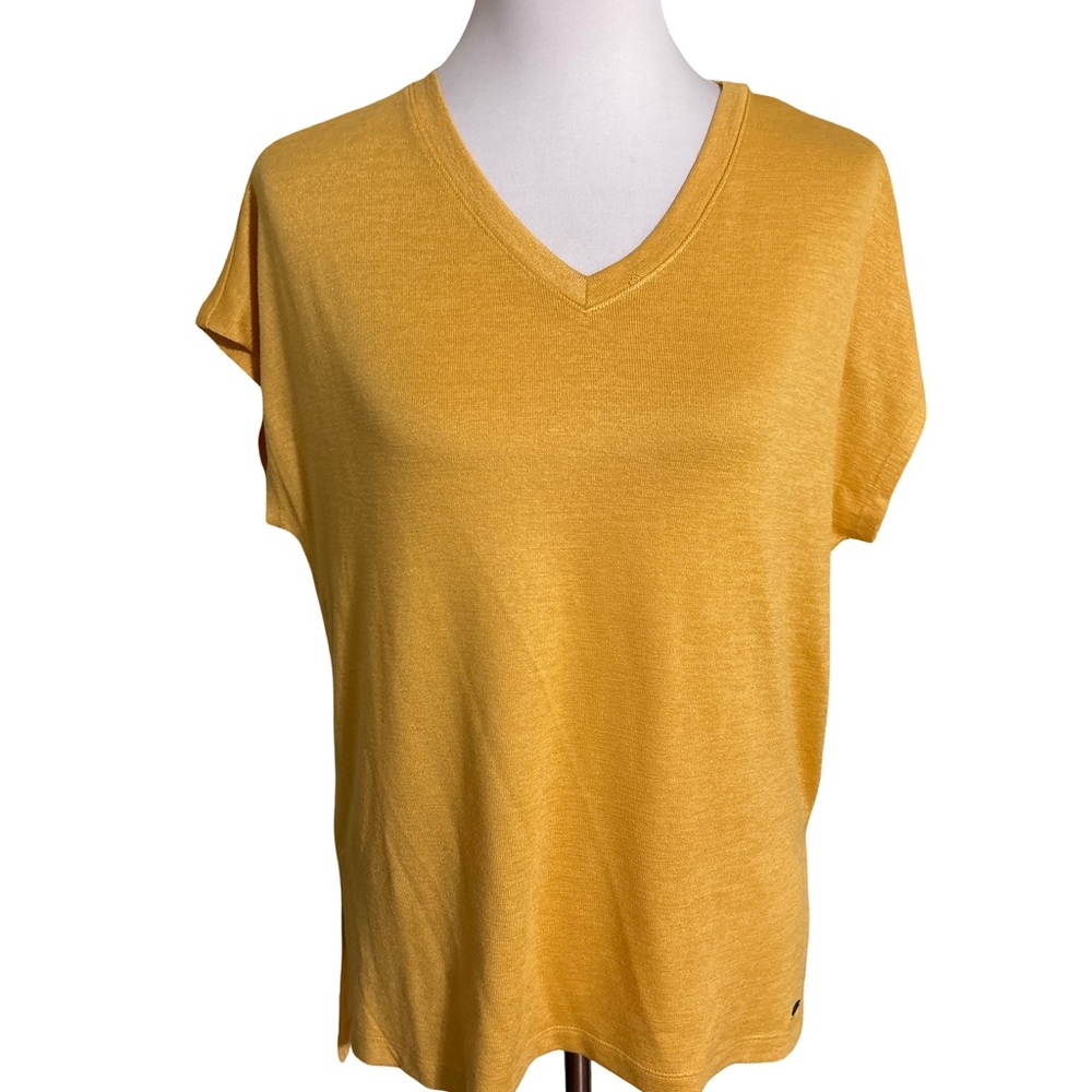 Orvis Women's Yellow V Neck Tunic Top